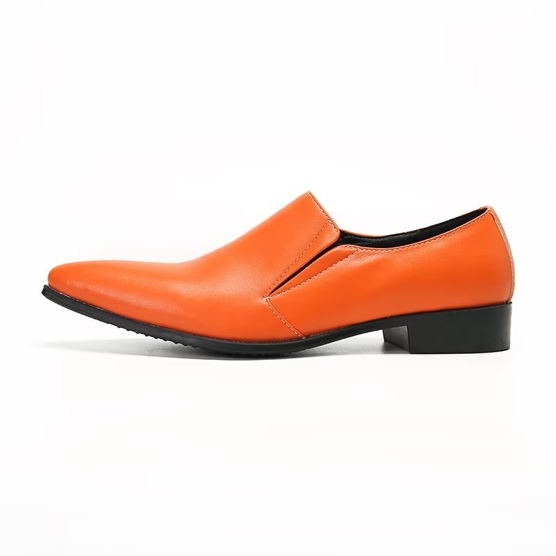 Herenloafers Luxe Glad Leer Elegante Instappers - Oranje