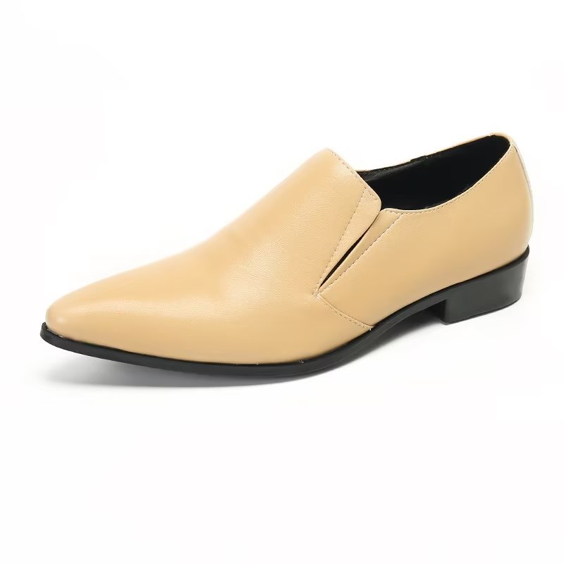 Herenloafers Luxe Glad Leer Elegante Instappers - Beige