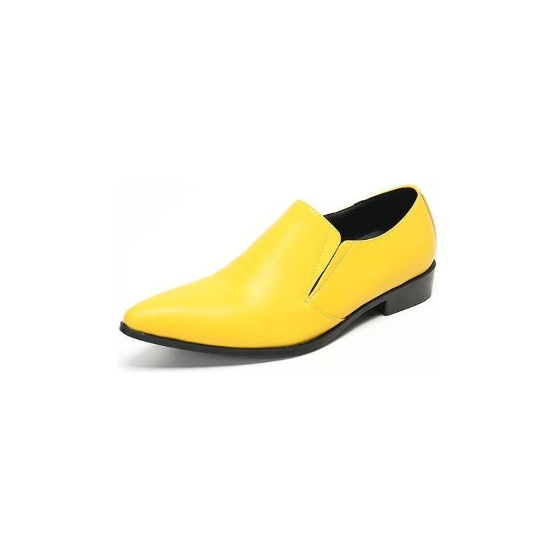 Herenloafers Luxe Glad Leer Elegante Instappers - Geel