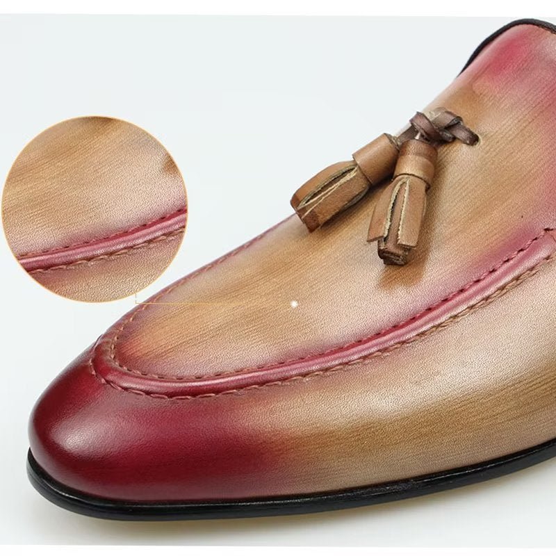 Herenloafers Luxe Handgemaakte Leren Zakelijke Pantoffels - Roze