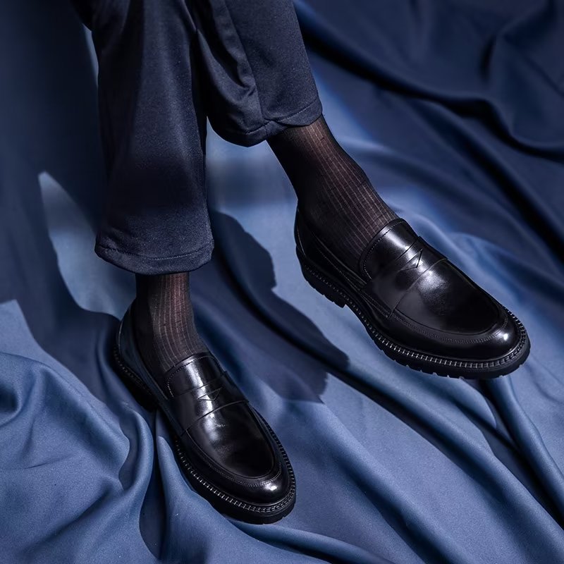 Herenloafers Luxe Leren Chique Instapschoenen - Zwart