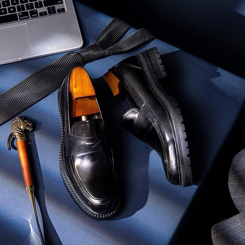 Herenloafers Luxe Leren Chique Instapschoenen - Zwart