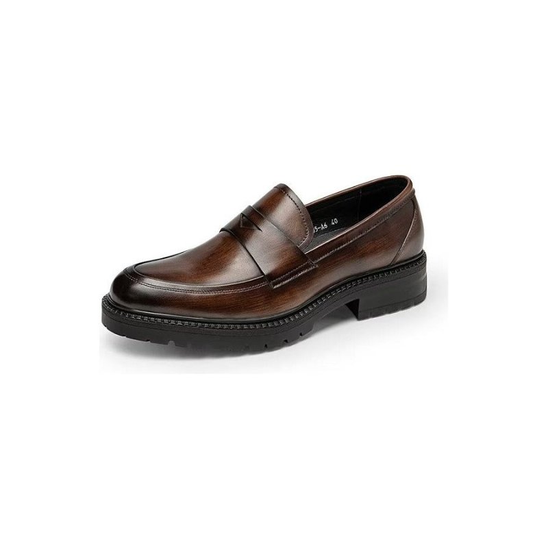 Herenloafers Luxe Leren Chique Instapschoenen - Koffie