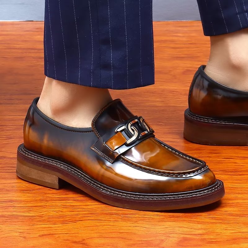 Herenloafers Luxe Leren Instapschoenen - Koffie