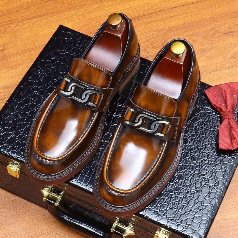 Herenloafers Luxe Leren Instapschoenen - Koffie