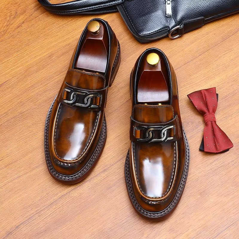 Herenloafers Luxe Leren Instapschoenen - Koffie