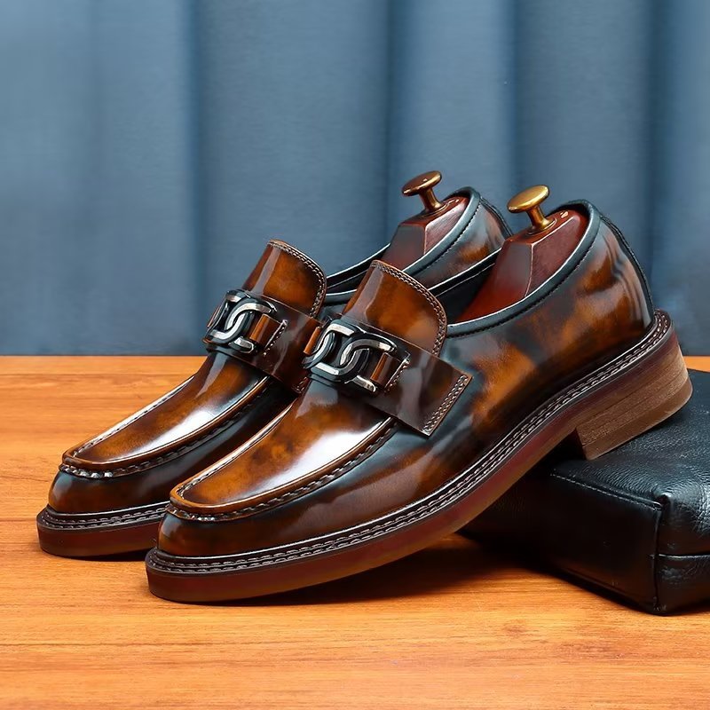 Herenloafers Luxe Leren Instapschoenen - Koffie