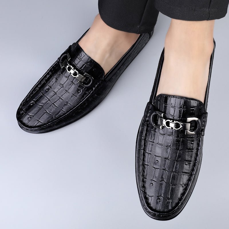 Herenloafers Modieuze Croctex Slip-on Driving Loafers - Zwart