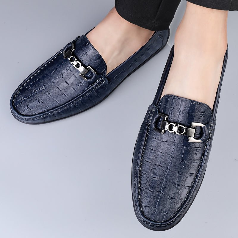 Herenloafers Modieuze Croctex Slip-on Driving Loafers - Blauw