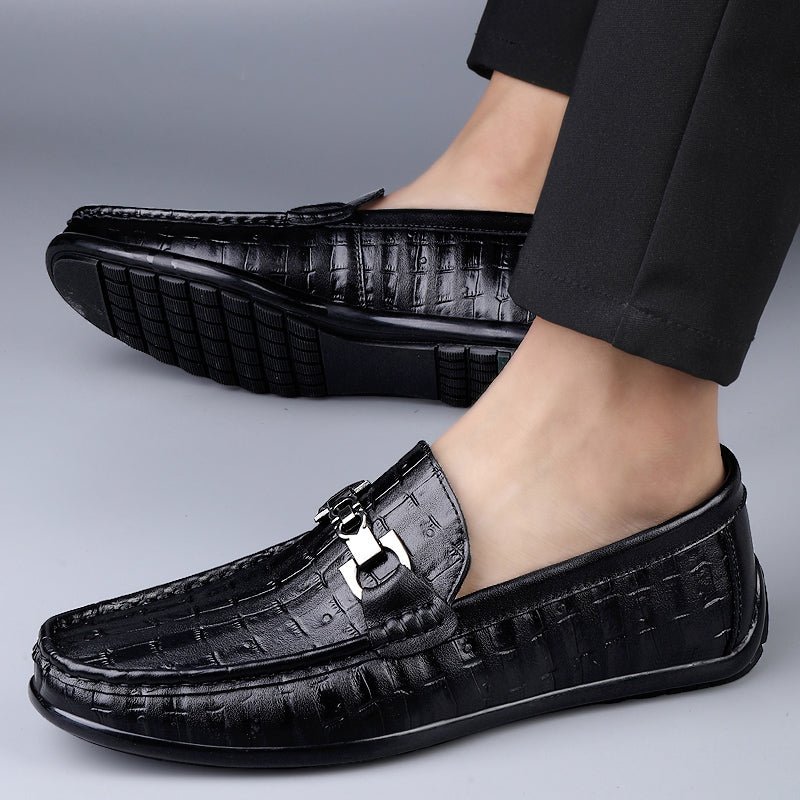 Herenloafers Modieuze Croctex Slip-on Driving Loafers - Zwart