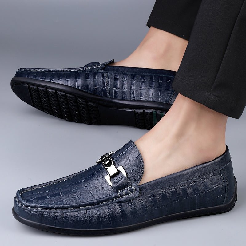 Herenloafers Modieuze Croctex Slip-on Driving Loafers - Blauw