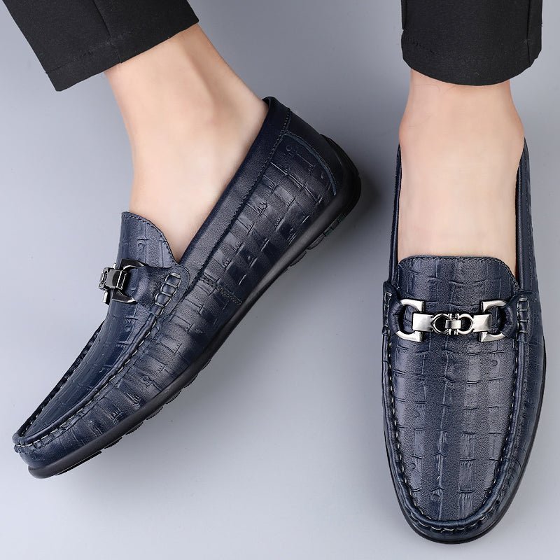 Herenloafers Modieuze Croctex Slip-on Driving Loafers - Blauw