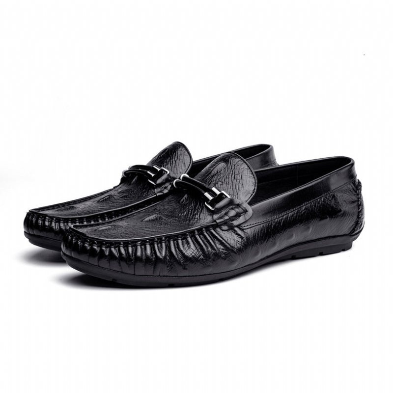 Herenloafers Vintage Krokodillenleer Exotische Brogueloafers - Zwart