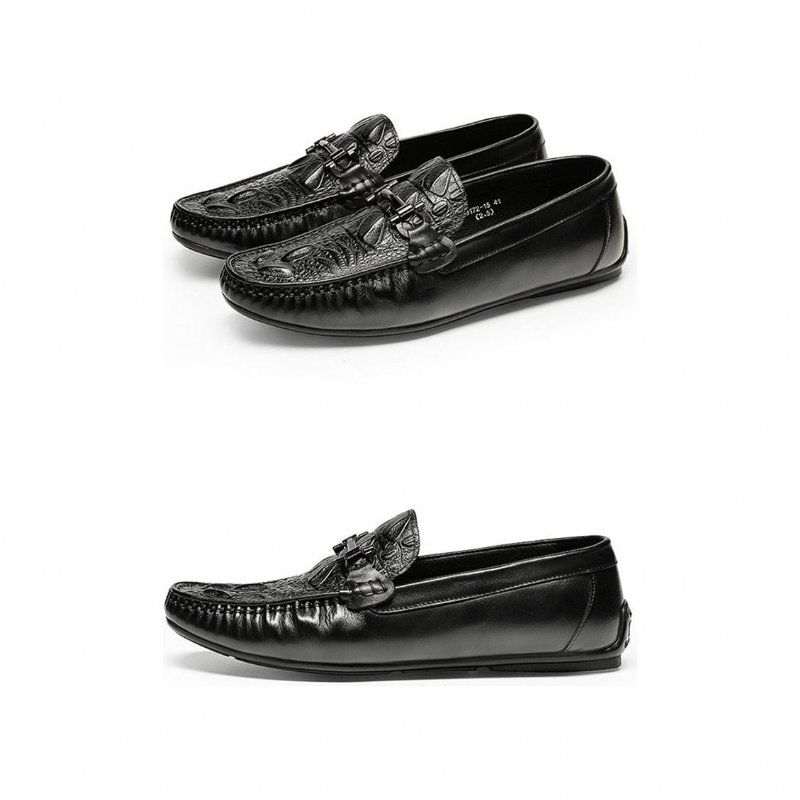 Herenloafers Waterdichte Instappers Leer - Zwart