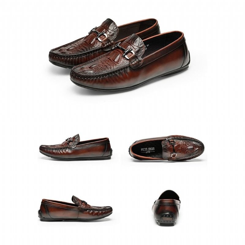 Herenloafers Waterdichte Instappers Leer - Rood