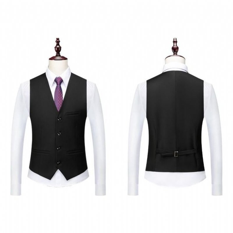 Herenpakken Acetaat Blazer Broekpak Set - Zwart