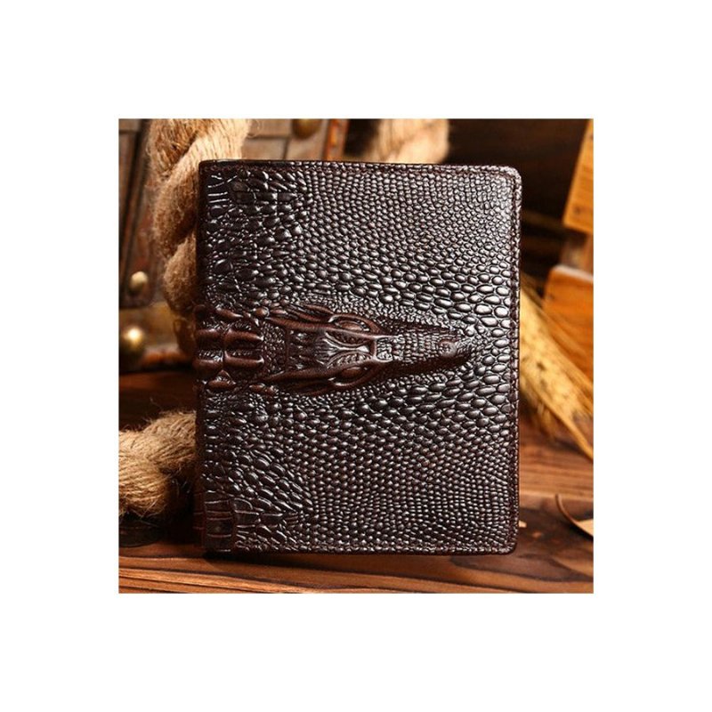 Herenportemonnees Luxe Croctex Koeienhuid Clutch Portemonnee - Koffie