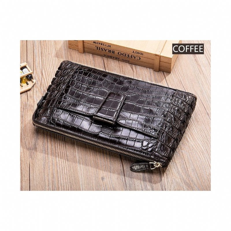 Herenportemonnees Vintage Lederen Clutch Portemonnee - Koffie