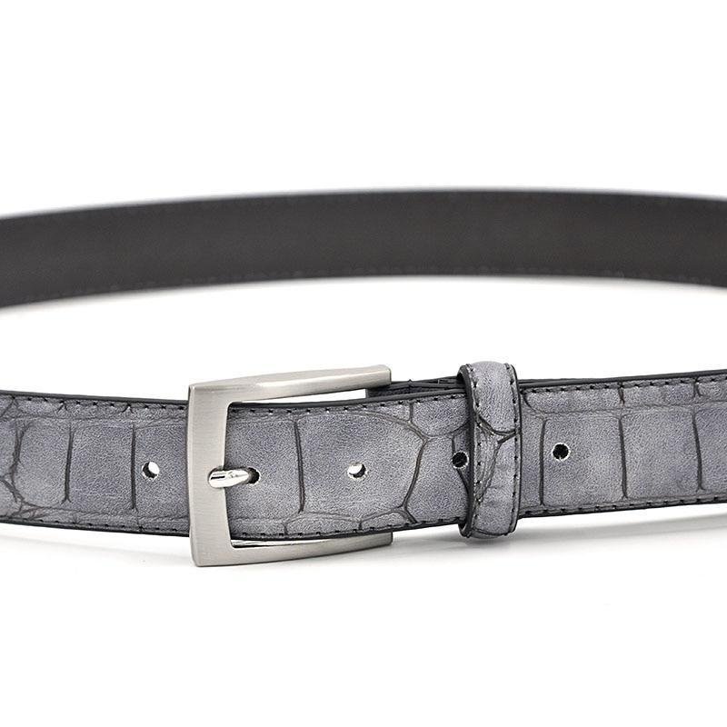 Herenriemen Alligator Luxe Getextureerde Lederen Riem - Grijs