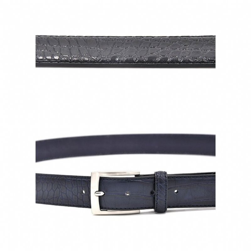 Herenriemen Alligator Luxe Getextureerde Lederen Riem - Blauw