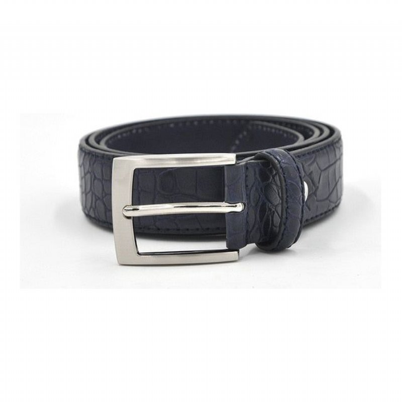 Herenriemen Alligator Luxe Getextureerde Lederen Riem - Blauw