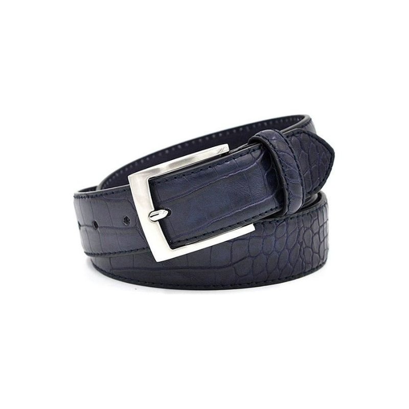 Herenriemen Alligator Luxe Getextureerde Lederen Riem - Blauw