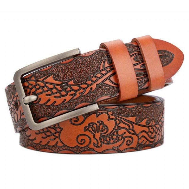 Herenriemen Bloemen Luxe Lederen Riem - Bruin