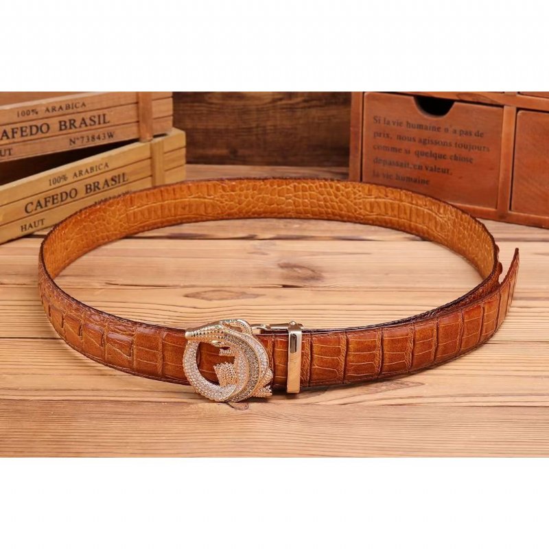 Herenriemen Elegance-riem Met Reliëfriem - Bruin