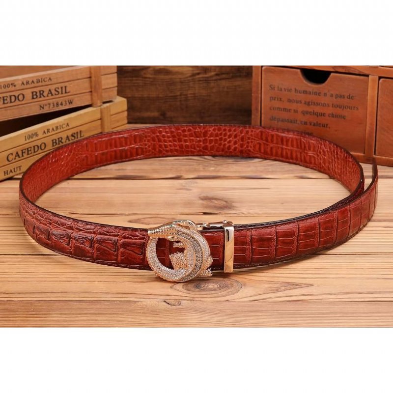 Herenriemen Elegance-riem Met Reliëfriem - Rood