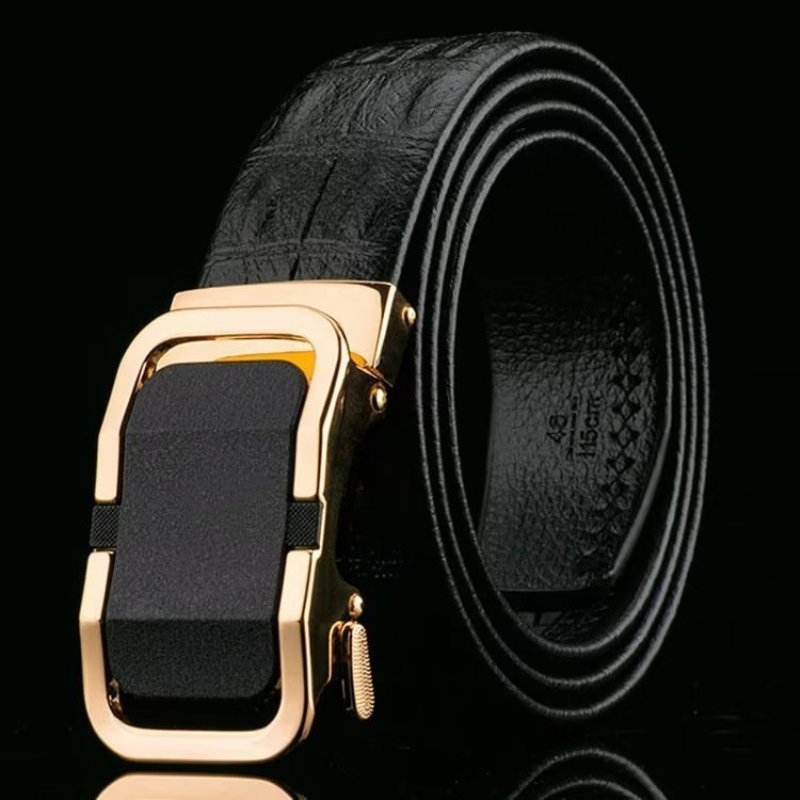 Herenriemen Exotisch Leer Elegante Riem - Goud