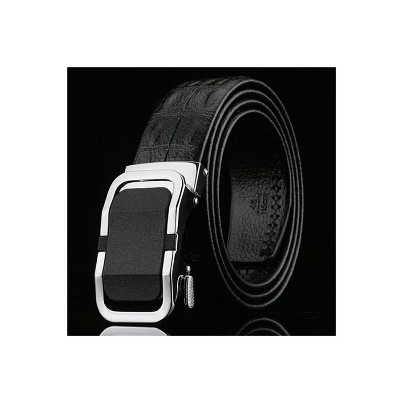 Herenriemen Exotisch Leer Elegante Riem - Zilver