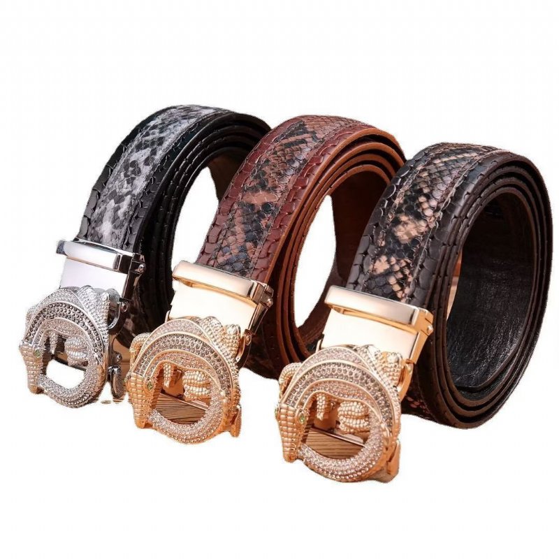 Herenriemen Luxe Slang Automatische Riem - Zwart