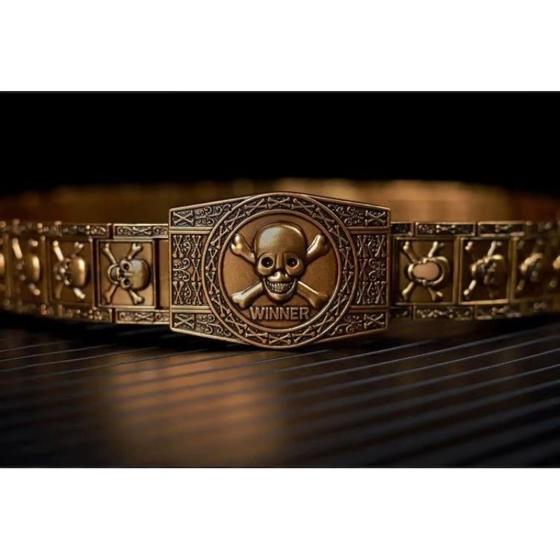 Herenriemen Skull & Crossbones Roestvrijstalen Edgy Gespriem - Goud