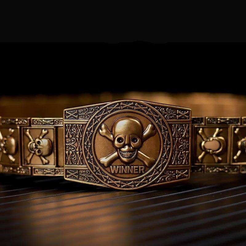 Herenriemen Skull & Crossbones Roestvrijstalen Edgy Gespriem - Goud