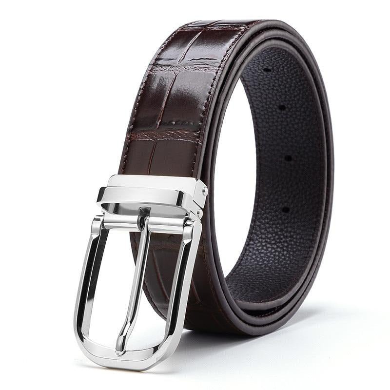 Herenriemen Vintage Luxe Croco Lederen Riem - Koffie