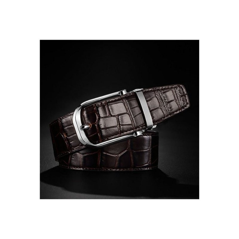 Herenriemen Vintage Luxe Croco Lederen Riem - Koffie