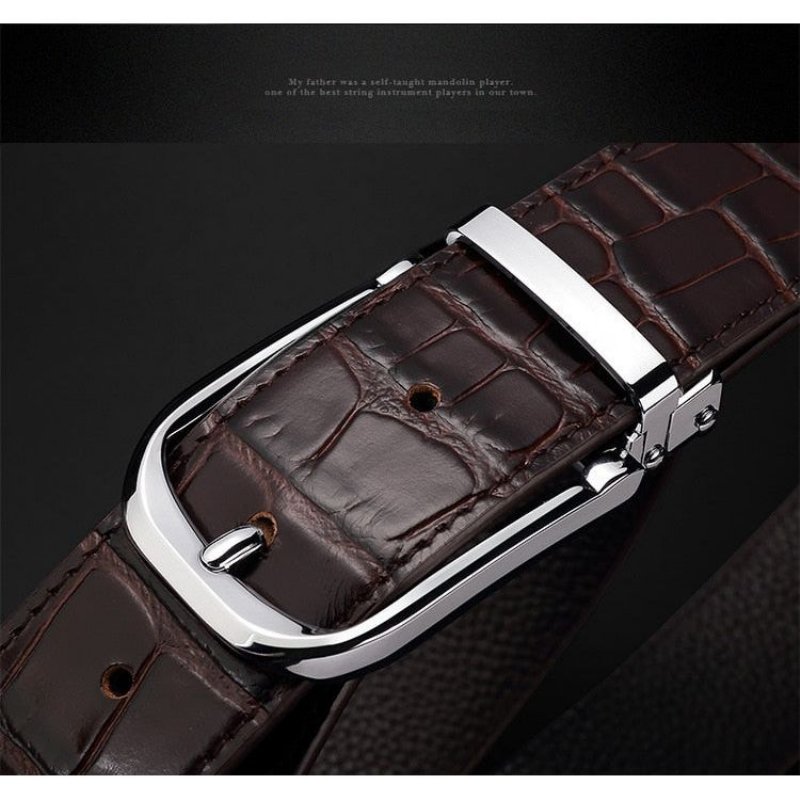 Herenriemen Vintage Luxe Croco Lederen Riem - Koffie