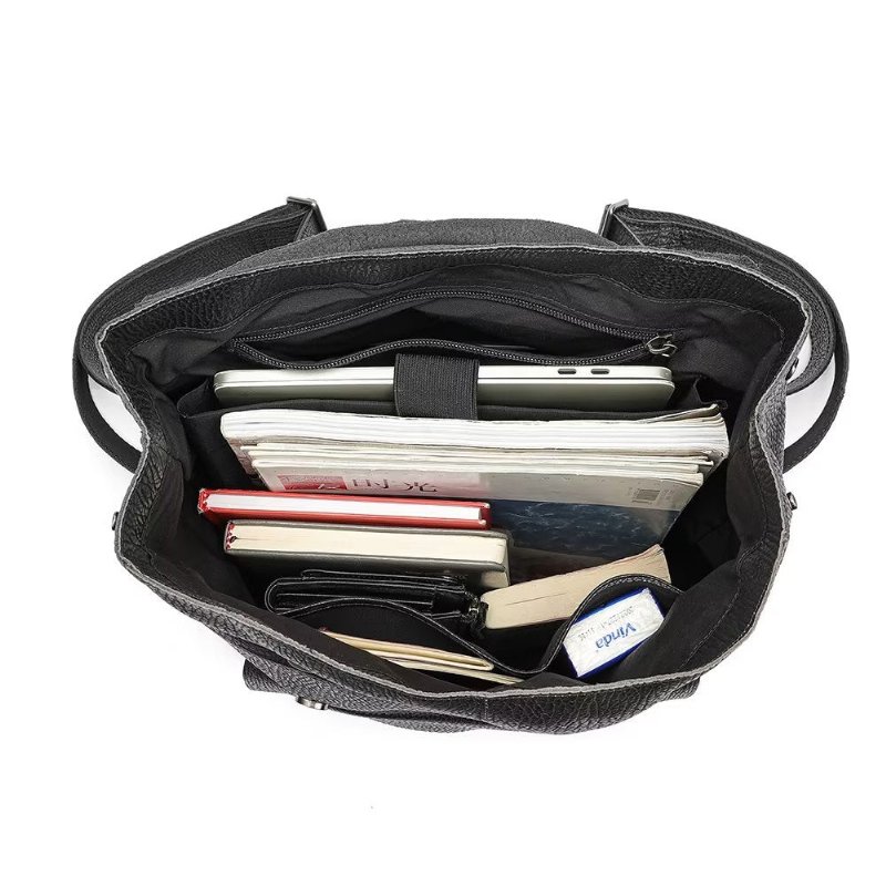 Herenrugzakken Koeienhuid Business Travel Organizer-rugzak - Zwart