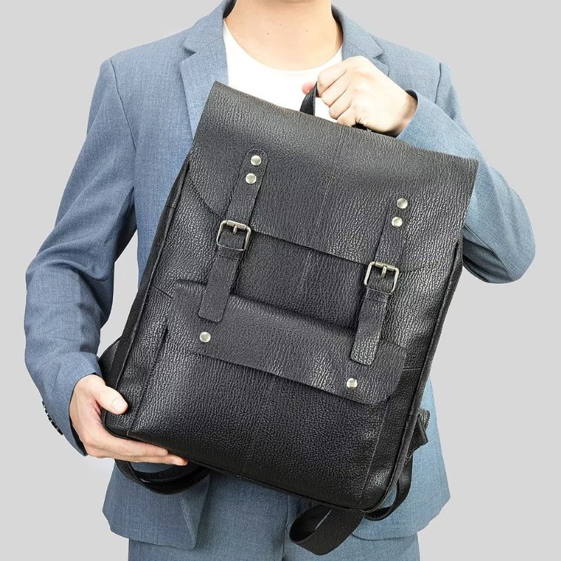 Herenrugzakken Koeienhuid Business Travel Organizer-rugzak - Zwart