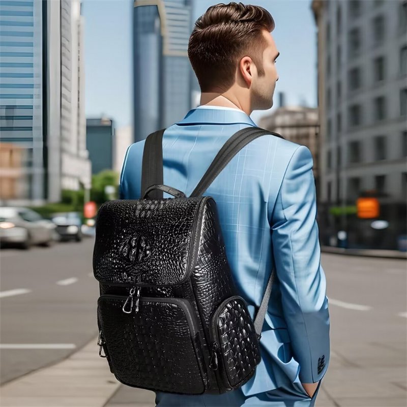 Herenrugzakken Metropolitan Elite Leren Tas - Zwart