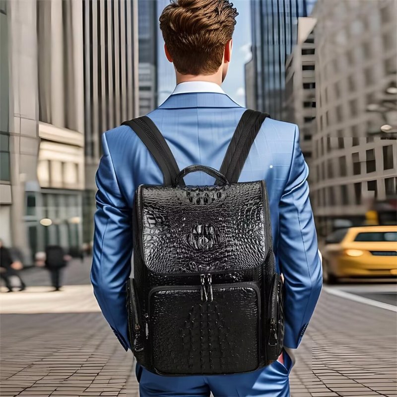 Herenrugzakken Metropolitan Elite Leren Tas - Zwart