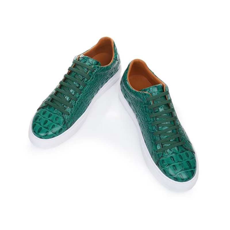 Herensneakers Exotische Sneakers Met Veters - Groen