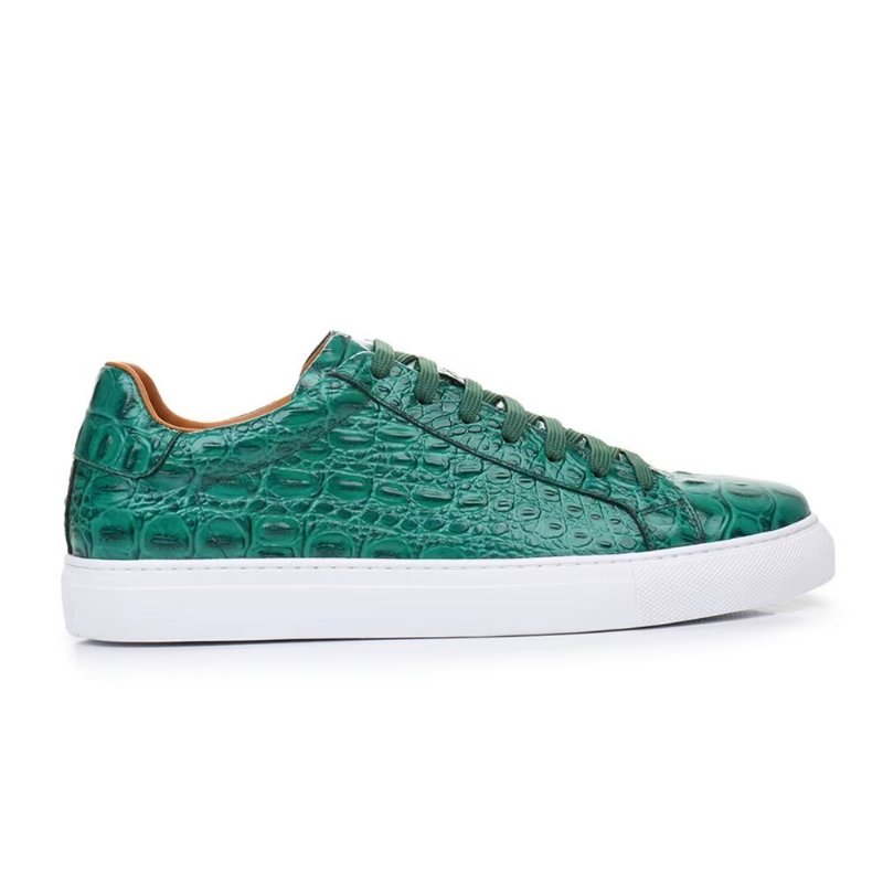 Herensneakers Exotische Sneakers Met Veters - Groen