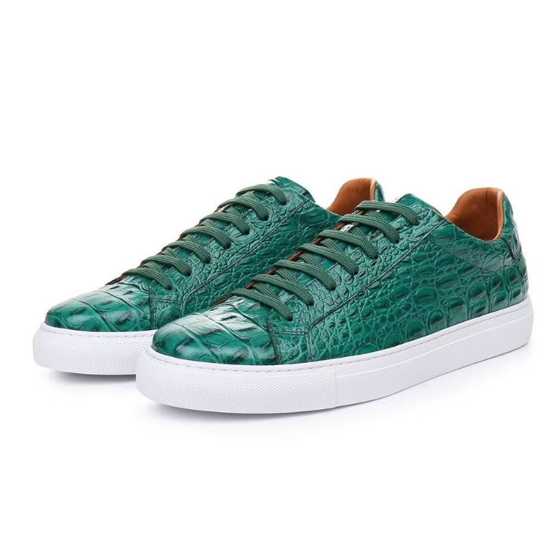 Herensneakers Exotische Sneakers Met Veters - Groen