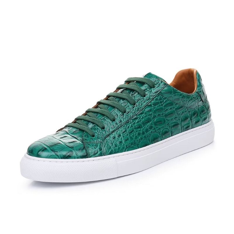 Herensneakers Exotische Sneakers Met Veters - Groen