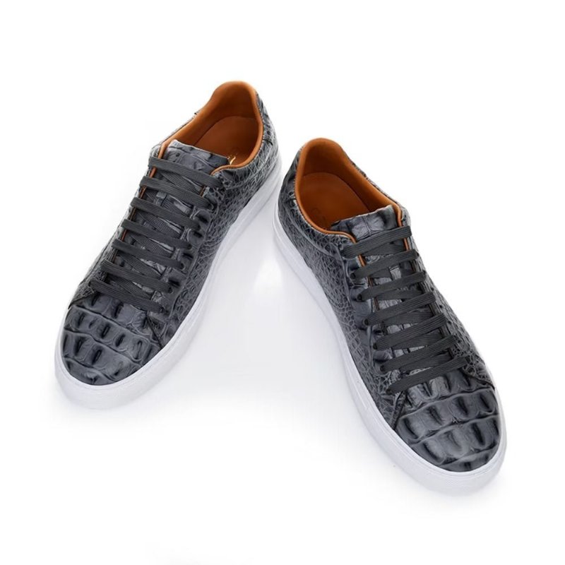 Herensneakers Exotische Sneakers Met Veters - Grijs