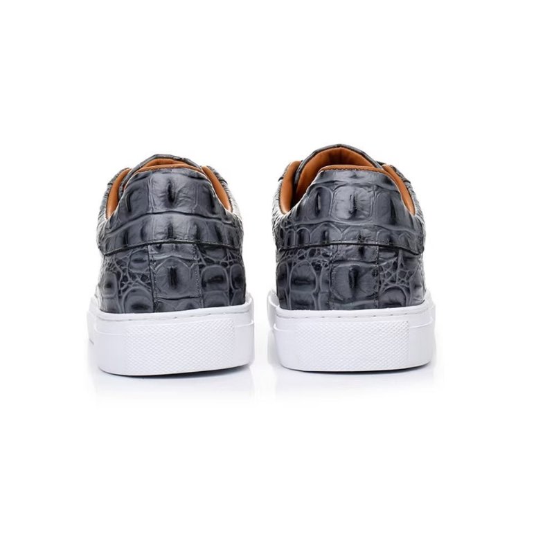 Herensneakers Exotische Sneakers Met Veters - Grijs