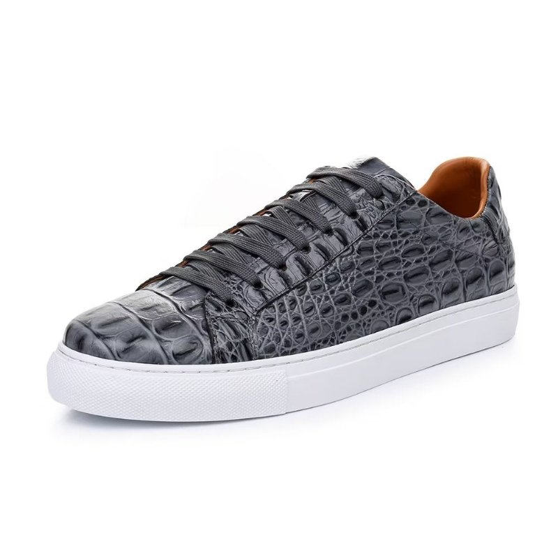 Herensneakers Exotische Sneakers Met Veters - Grijs