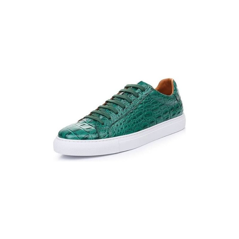 Herensneakers Exotische Sneakers Met Veters - Groen