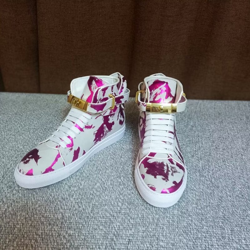 Herensneakers Graffiti Artisan Rundleer High Top Sneaks - Paars